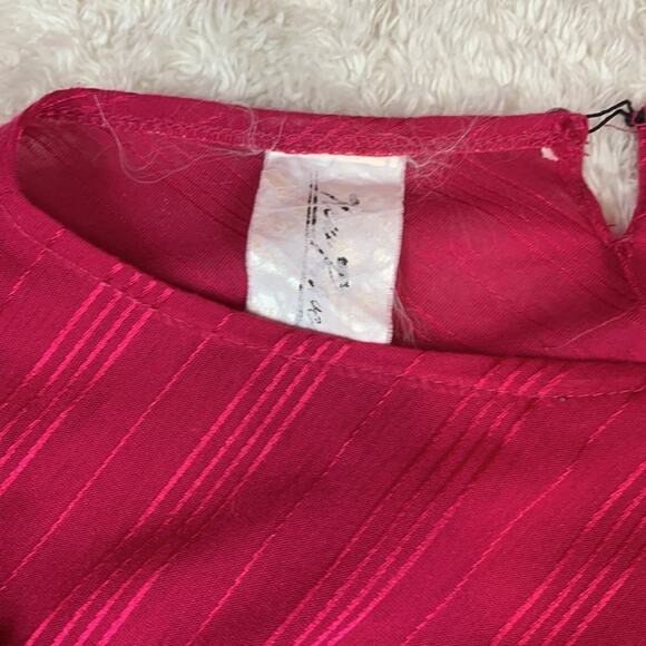Vintage 70s New Raves hot pink secretary day midi dress, small - Picture 6 of 8